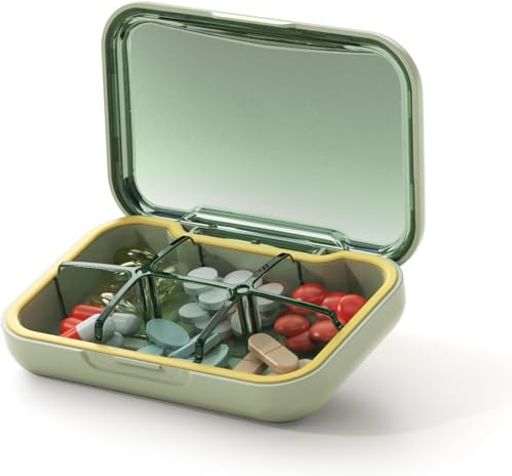 Lockbakoピルケース薬収納ボックスピルオーガナイザー(small-グリーン10*6.7*2.5cm)1pcs1週間くすりケ..