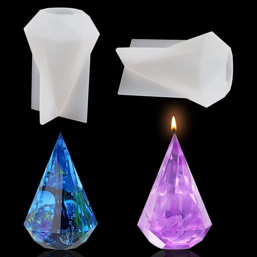 FineInno立体シリコンモールド八角錐標本キャンドル1つエポキシ樹脂UVレジン型DIYモールドアクセサリー..