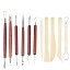 粘土ツール粘土彫刻ツール10点セット木製粘土ヘラ粘土丸棒細工棒粘土細工粘土工芸ツールDIY彫刻ツール..