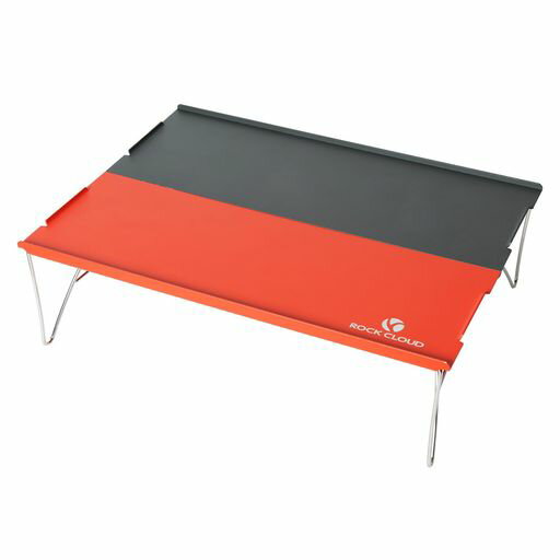 RockCloudアルミテーブルミニローテーブルソロキャンプローテーブル超軽量470gコンパクト折りたたみ携帯便利登山ツーリング収納袋付き(グレー+オレンジ)