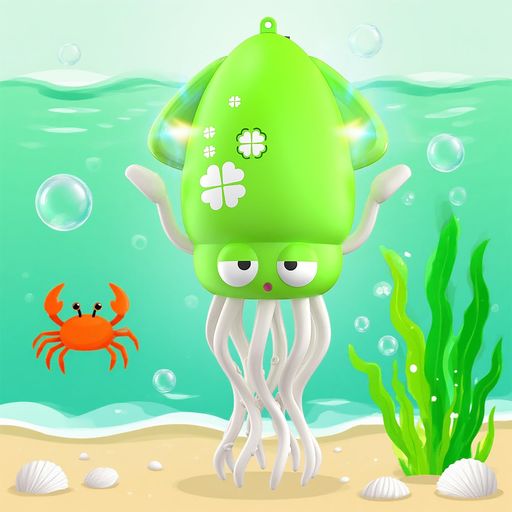 ダンシングイカおもちゃ動く電動おもちゃ踊るタコLEDライト&音楽付き子供向けロボット障害物回避センサー搭載動く踊る玩具シェイクダンシング知育玩具プレゼント(グリーン)