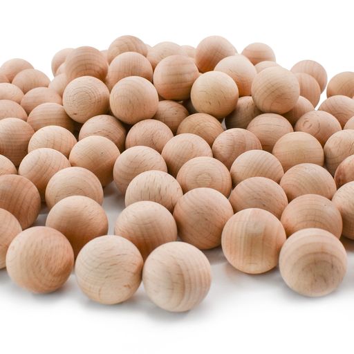 Enkrio木製ボールウッドクラフトボール100個セット木製ビーズ丸い木製のボール穴なし塗装なしDIY工芸品..