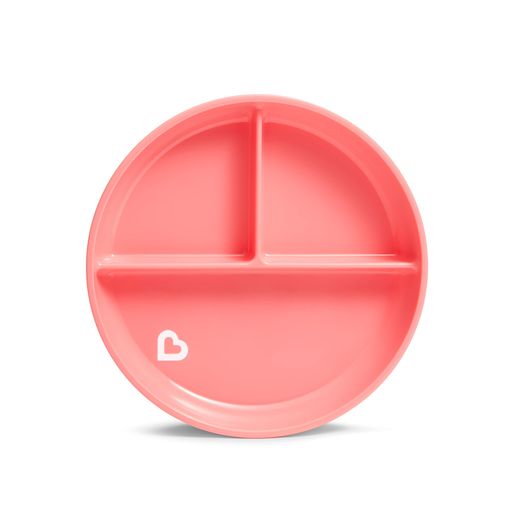 Munchkin(マンチキン)たべたくなーる吸盤付きプレートライトピンク大きな吸盤安定ひっくり返らない食べ..