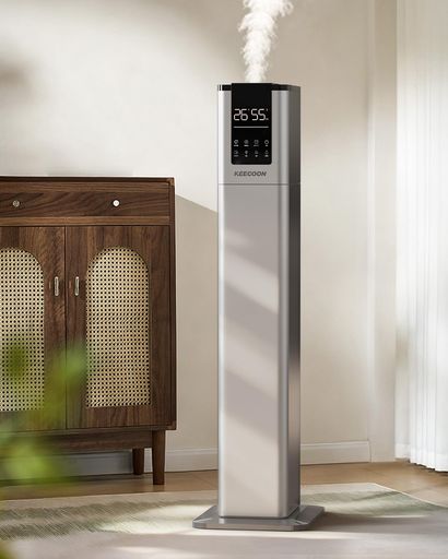 KEECOON加湿器スチーム式大容量13L100°C高温除菌加熱式+超音波式ハイブリッド式アロマ加湿器.お手入れ..