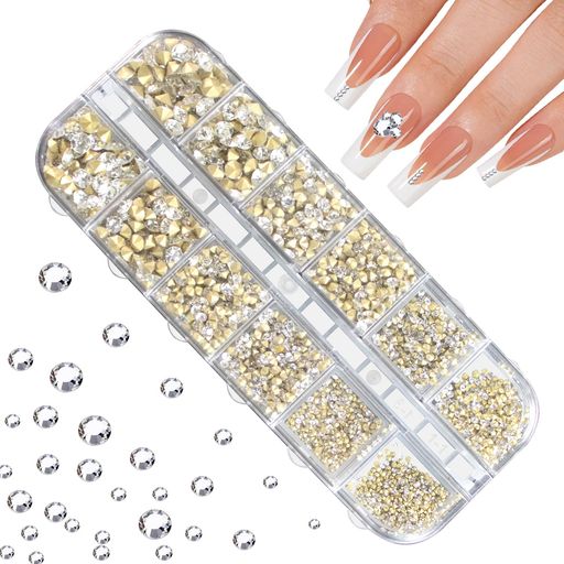 RichLuck2820個ネイル用ラインストーン11サイズラウンド樹脂クリスタルネイルジェム宝石クリスタルライ..