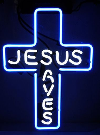 ネオンサインJESUSSAVESNEONSIGNディスプレイサインボードギフト省エネバーカフェ喫茶店広告用看板クラブ娯楽場所インテリア14*9インチ