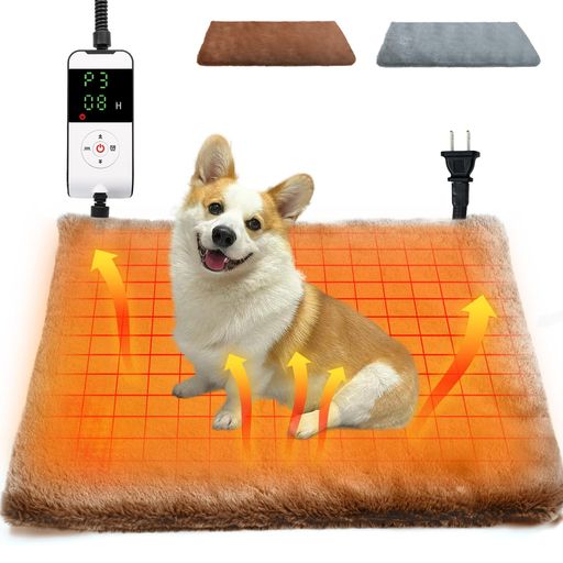 Codifyペット用ホットカーペットペット用ヒーター7段階タイマー付き(2/4/6/8/12/24H/ON)8段階温度調節ほっとカーペット猫ペットヒーター犬噛み癖対策コード全身ラセン管付き(全長約2m)防水難…