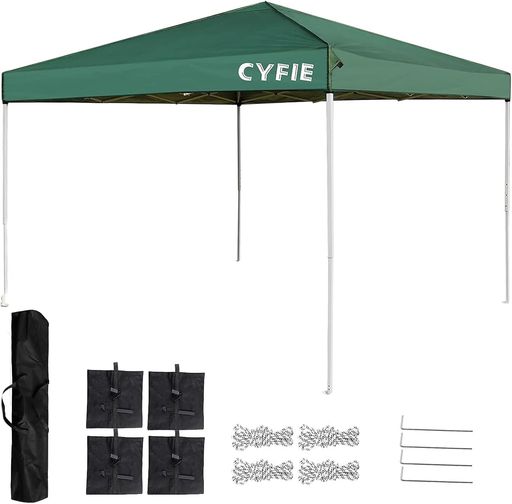 CYFIEタープテント3mx3mワンタッチタープテント高さ3段階調節UV加工高耐水加工日よけ組立簡単持ち運び..