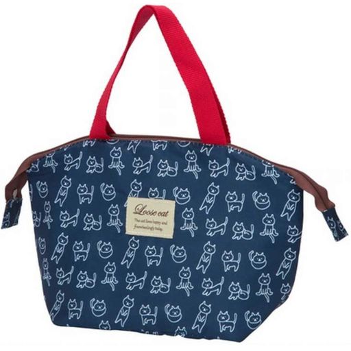 ナカノランチバッグルーズキャットブルー約幅32x奥行12x高さ20cmMM-287
