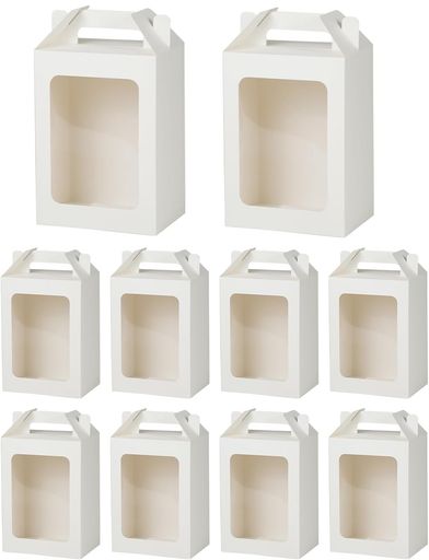 siawadekyギフトボックスぬいぐるみ包装ラッピング箱10枚セット大きい透明窓付き手提げギフトバッグパ..