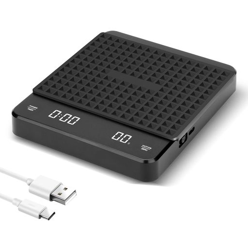 コーヒースケールデジタルはかりコーヒードリップ用イマー付き高精度耐熱USB充電Type-Cケーブルキッチ..