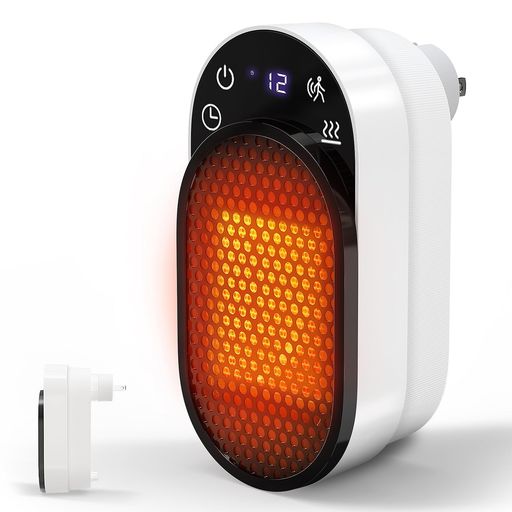 【業界NO.1最小型壁掛けセラミックヒーター人感センサー&タイマー付】450W2段階温度調整温風2秒速暖大..