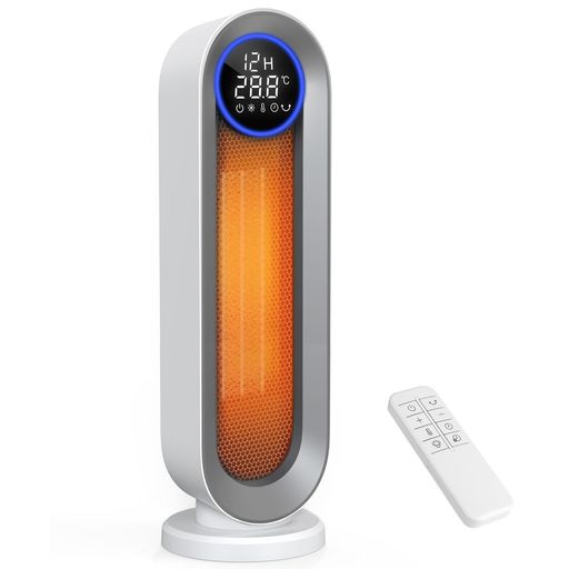 セラミックヒーター速暖【2025冬新型ECO省エネ首振り】1~12Hタイマー機能リモコン付電気ファンヒーター電気ストーブLED大型ディスプレ節電対策6-10畳転倒自動OFF過熱保護切り忘れ防止メモ…