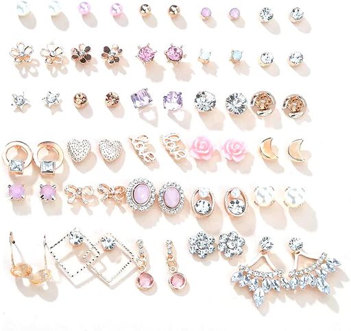 サージカルステンレスピアスセットブランド60ペア可愛いピアスレディース人気シンプル金属アレルギーピアス揺れる韓国かわいいスタッド星花小さ
