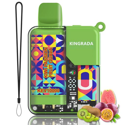 電子タバコVAPEベイプシーシャ9500回吸引可能10風味爆煙大容量使い捨てLEDモニター搭載持ち運び特製リキッド水蒸気たばこ禁煙サポートニコチンなし煙量調節可能ストラップ付きKingrada13Pro