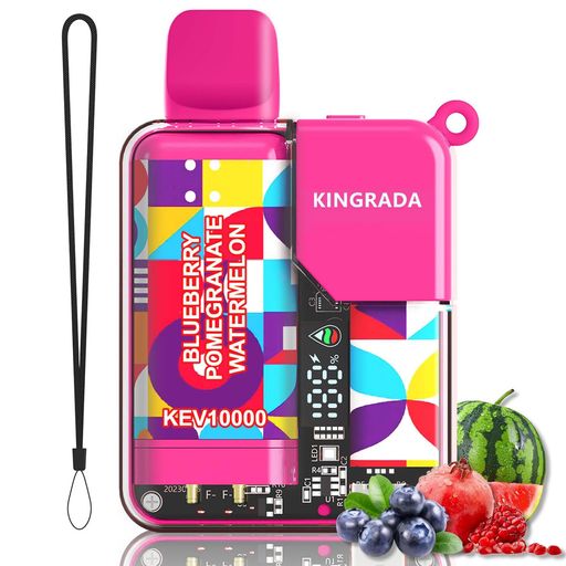 電子タバコVAPEベイプシーシャ9500回吸引可能10風味爆煙大容量使い捨てLEDモニター搭載持ち運び特製リキッド水蒸気たばこ禁煙サポートニコチンなし煙量調節可能ストラップ付きKingrada13Pro