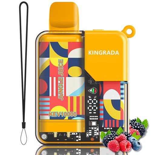 電子タバコVAPEベイプシーシャ9500回吸引可能10風味爆煙大容量使い捨てLEDモニター搭載持ち運び特製リキッド水蒸気たばこ禁煙サポートニコチンなし煙量調節可能ストラップ付きKingrada13Pro