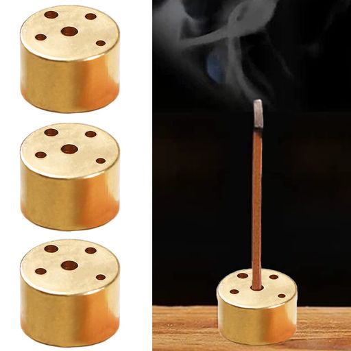Forahome真鍮線香立てお香立て3個入り円筒形5穴複数線香対応可能使いやすい耐久性お線香立てコンパクト..