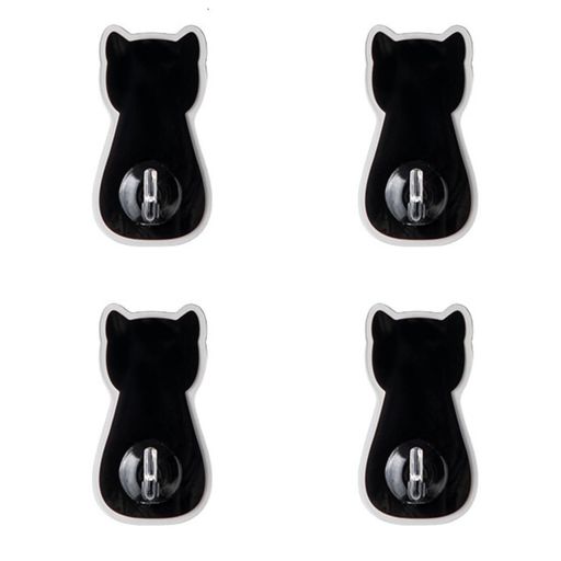 Voyyphixaフック猫ネコ粘着フックキー鍵帽子壁掛けタオル傘バッグハンガーウォールホーム玄関台所キッ..