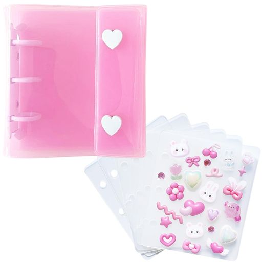 AbonAbonシール帳女の子シールブックはがせる専用シール台紙6枚付き【小さいカバンに入るA8サイズ】ハ..