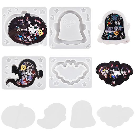 ハロウィンシリコンモールド【4セット】レジンシリコンモールド流砂型ソフトモールドレジンツールPPシ..