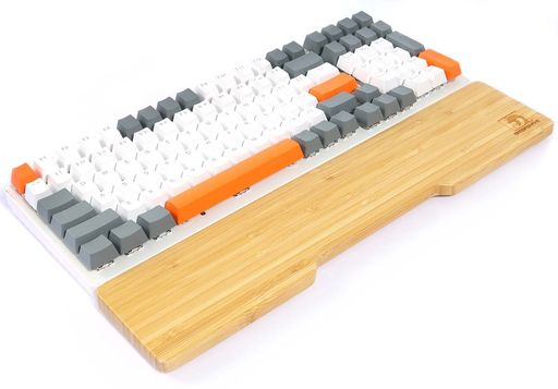 MAMBASNAKEWZ01リストレストパソコンキーボード38.5CM竹製パームレスト天然素材天然竹エコ材料ウッドアームレスト無垢材触感水洗いでき抗菌防臭耐摩耗性人間工学手首負担軽減疲労低減すべ…