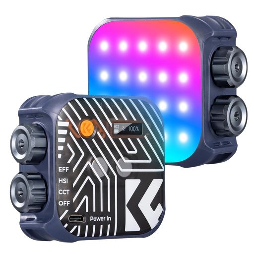 K&FCONCEPTRGBライトビデオライトフルカラーライト小型照明撮影用ライト補助照明カメラライトミニビデオライト2500K-9900K色温度無段階..