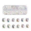 ネイルホログラム12グリッドネイルパウダーオーロラパウダー極薄ネイルグリッターラメジェルネイルレジン封入ネイルスパンコールキラキラネイルアートデコパーツハンドメ...