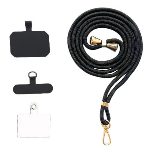 [VEVEN]スマホストラップネックストラップナイロン製1本+3枚入スマホタグパッチ携帯ストラップ肩掛けストラップ首掛け斜め掛け長さ調整可能軽量着脱簡単紛失/落下防止携帯/鍵/カメラに…(2)