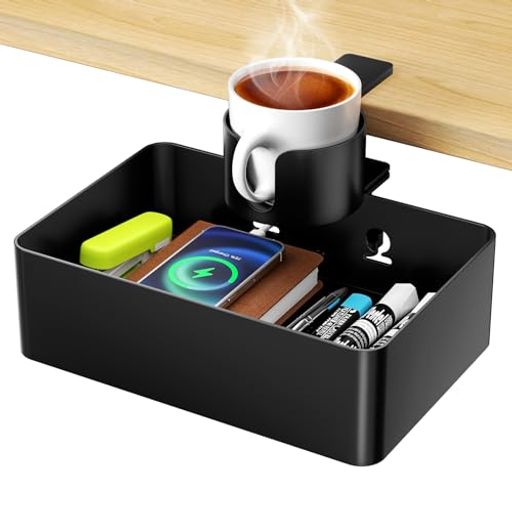 RCHYFEEDテーブル下収納ラック360度回転デスク下引き出し机下収納小物整理耐荷重5キロ取り付け簡単スペ..