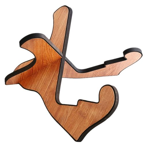 Miwayer木製ギタースタンドフロアソフトレザー保護滑り止めポータブル弦楽器スタンド木製アコースティック、クラシック、エレキギター、ベースに使用(ライトブラウン)