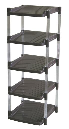 平和工業(HeiwaKougyou)シューズラッククリスタル5段ブラウン