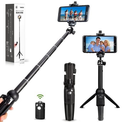 自撮り棒三脚/一脚兼用Bluetoothセルカ棒リモコン付きスタンドセルフィー無線折りたたみ360度回転持ち運び便利撮影録画動画鑑賞ライブ配信iPhoneAndroidスマホ等対応(ブラック)(2)