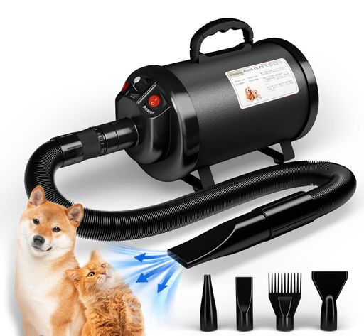 Blanlody犬ドライヤー4.5PS/3200W低ノイズ50dB犬用ドライヤー業務用無段階風速75m/sペットドライヤー自..