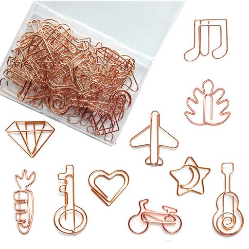 5WYOUKEゼムクリップ【50枚セット】ペーパークリップクリップ可愛いギターハート月星自転車飛行機ブッ..