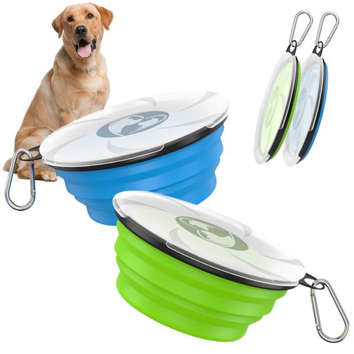 ペット食器ペットボウルシリコン製Pawaboo携帯ペットボウル折り畳み給水ボウル餌入れ水やり用品蓋付き..