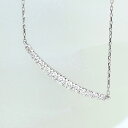 ☆K18WG 【0.50ct】グラデーション一連ダイヤペンダント・ダイヤモンド ペンダント☆ジュエリー・アクセサリー・レディース・ネックレス・ペンダント・ゴールド・ホワイトゴールド・ダイヤ ネックレス・ダイヤモンド ネックレス・送料無料・品質保証書・プレゼント *