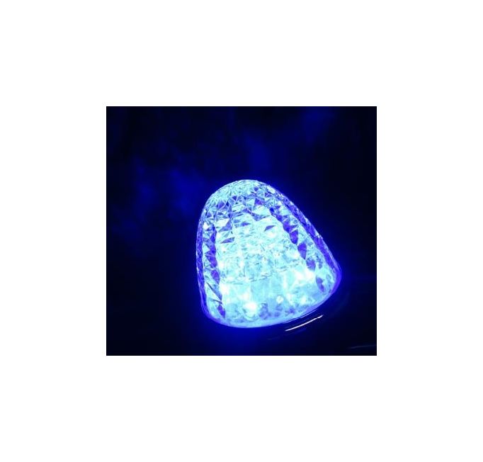 激光☆LEDクリスタルハイパワーマーカーランプ　クリアレンズ/ブルー　24V/12V共用