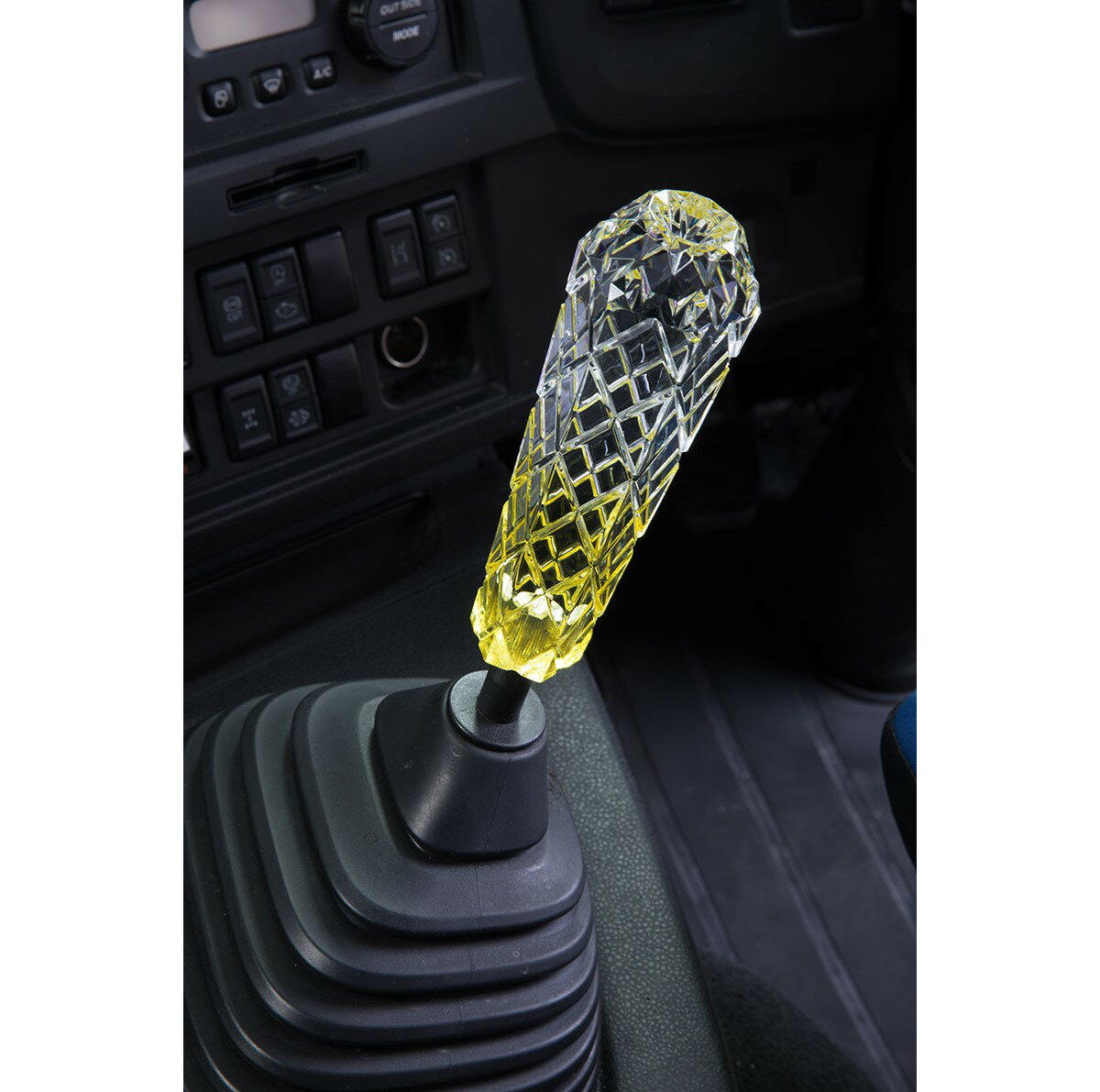 シフトノブ　雅　クリア/イエロー（黄色）　長さ180mm　12×1.25/10×1.25/12×1.75