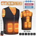 電熱ベスト 電熱服 加熱ベスト バッテリー付き USB充電式電熱ジャケット防寒対策 秋冬用 8つヒーター内蔵 電熱ジャケット バイクウェア ヒーター付きジャケッ...