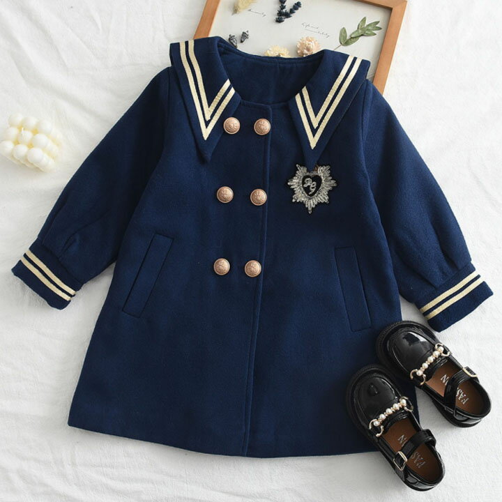 入学式 女の子 コート かわいい セーラー ジャケット 長袖 学生制服 キッズ服 フォーマル セーラー風 おしゃれ 子供服 キッズ 卒業式 卒園式 お受験 送料...