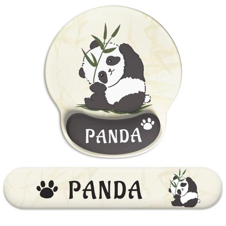 リストレスト パンダ マウスパッド リストレスト付マウスパッド キーボード用リストレスト 手首 疲労軽..