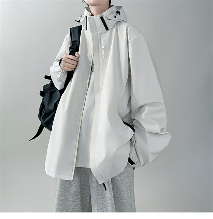 ジャケット メンズ 春 ウインドブレーカー 防水 薄手 ウインドジャケット 防風 防寒 マウンテンパーカー アウトドア スポーツ アウター フード付き メッシュインナー M-5XL