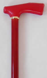 レザーステッキ（杖）　レッド　【送料無料】「楽天シニア市場」