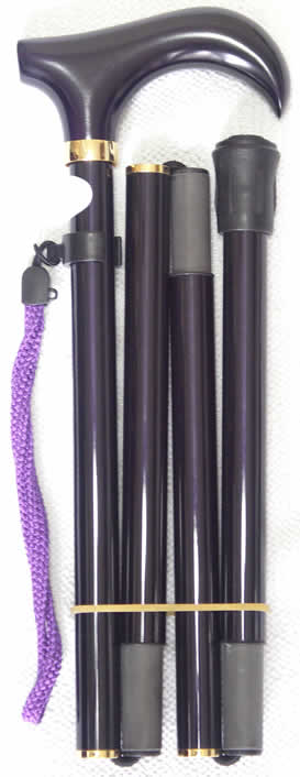 折りたたみ 折り畳みステッキ 軽量なステッキ 杖 カーボン 超軽量折りたたみカーボンステッキ 紫　【送料無料】