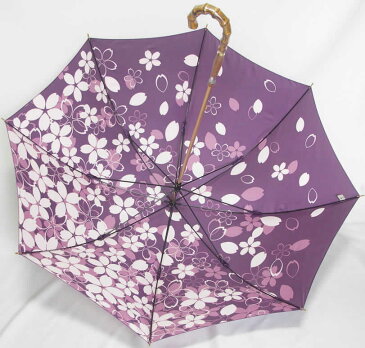 婦人傘 レディース 長傘 女性用雨傘 一枚張り 桜吹雪 セルメス 「エイト婦人・女性用傘 カーボン8本骨 一枚張り 桜吹雪」 【送料無料】