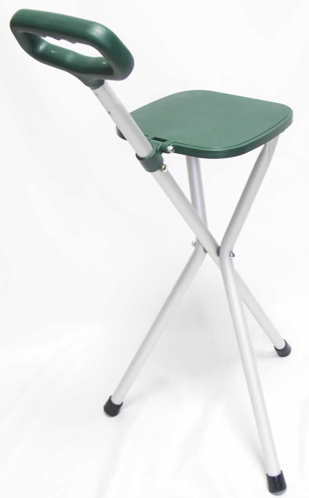 ちょっとした椅子として、ステッキとしてご使用になれる「ハンディなステッキチェアー（アルミステッキシート）」、アウトドアライフにも重宝します！！