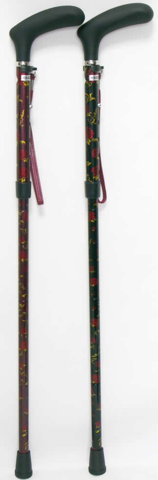 折りたたみ伸縮ピンカーボンステッキ パターグリップタイプ　【送料無料】