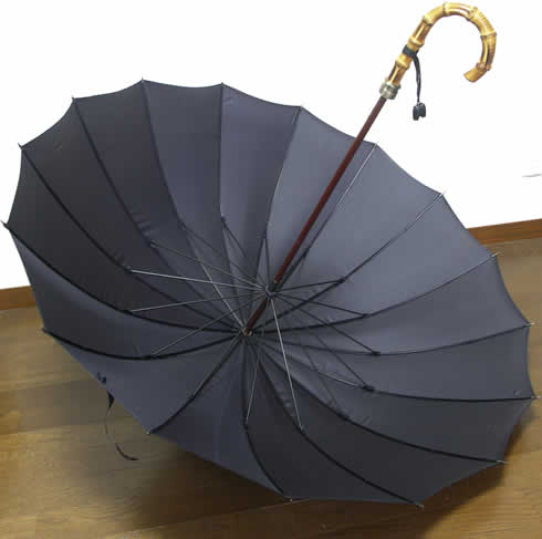 大人の逸品 紳士用長傘 アンブレラ 前原光栄商店 前原傘 紳士用 ダークブルー 手元寒竹 送料無料 Smtb M 転ばぬ先の杖のお店 Shop Zen