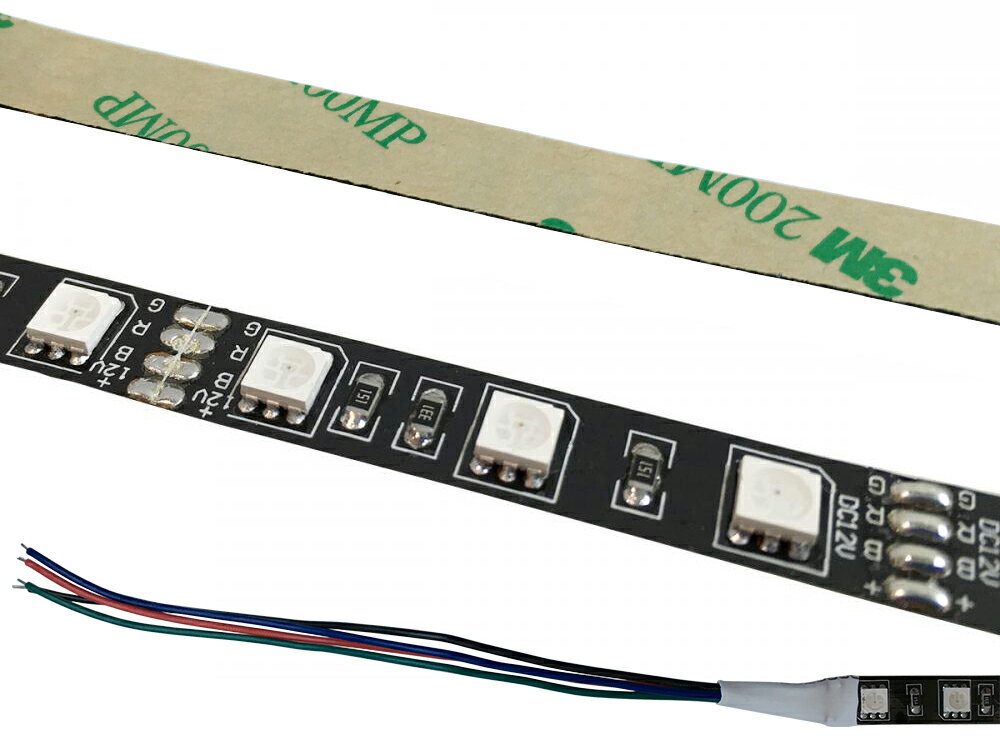 ■超小型、最新SMD5050■RGBフルカラーIP20■　基盤色:黒 ■